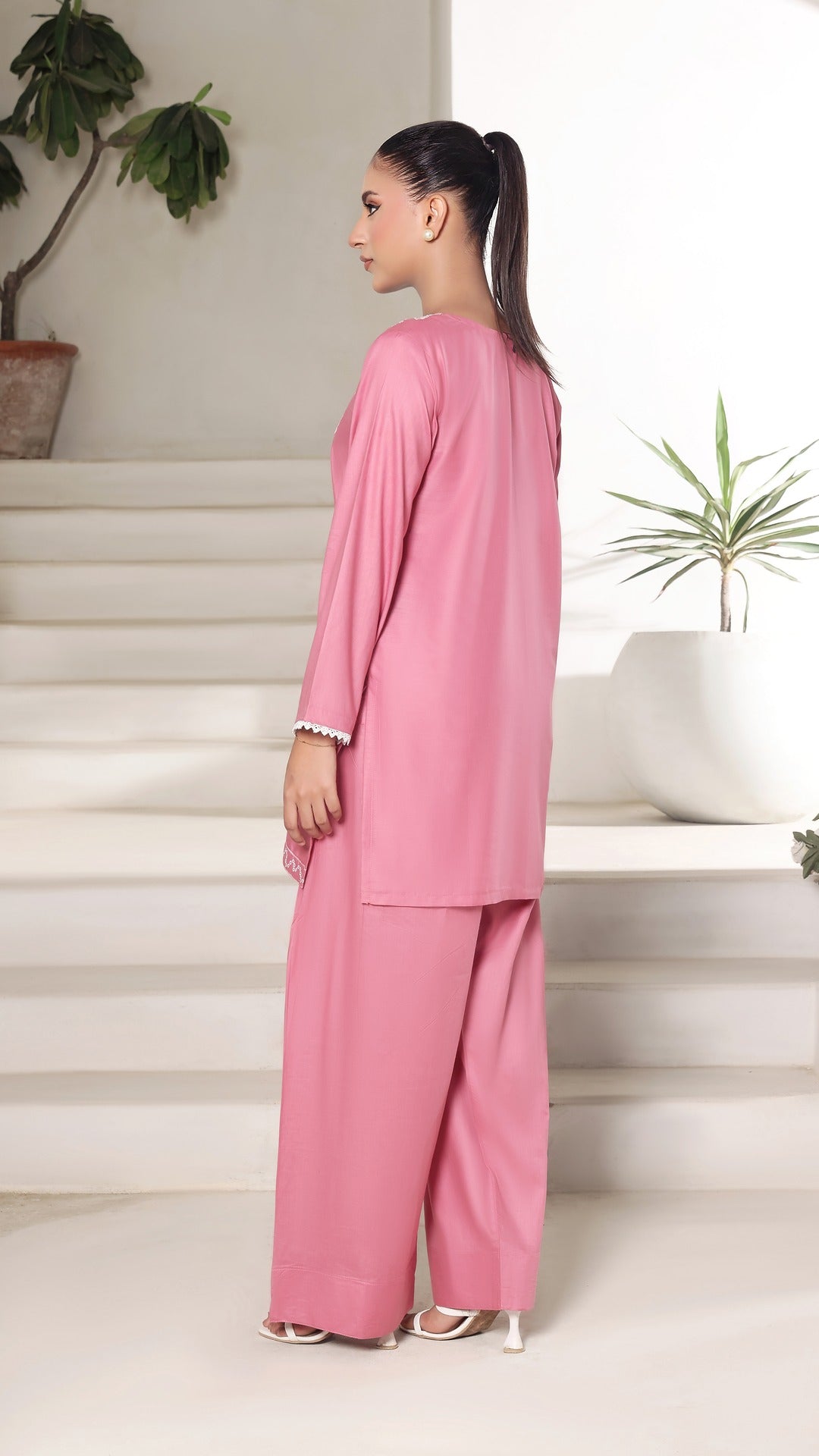 TWIN- 2PC COTTON COORD SET- ROSE