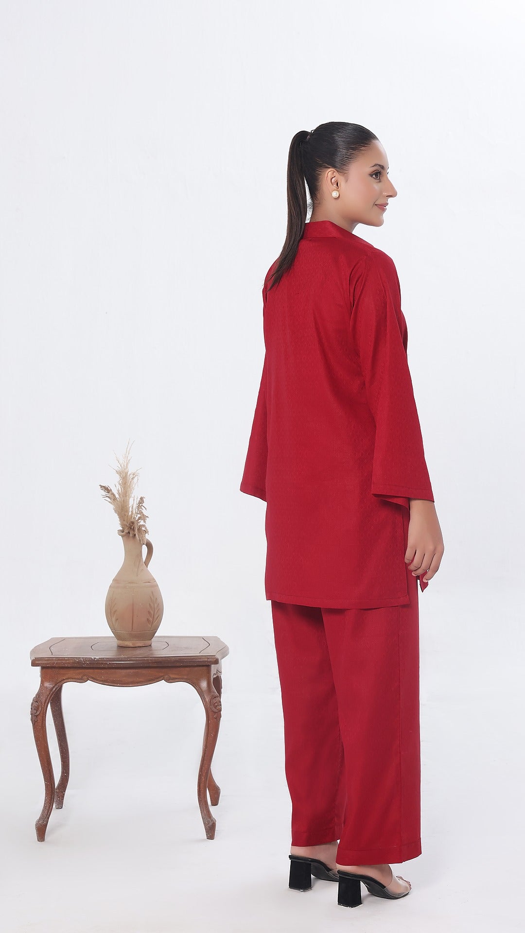 SOLACE- 2PC COTTON COORD SET- RED