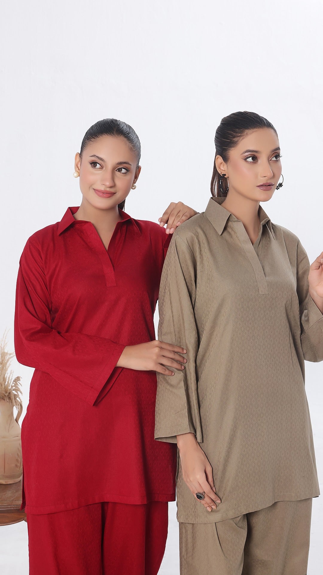 SOLACE- 2PC COTTON COORD SET- RED