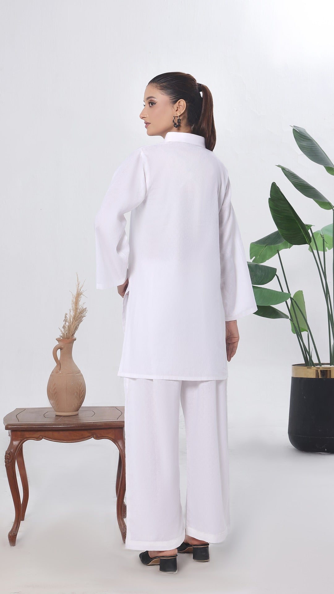 SOLACE- 2PC COTTON COORD SET- WHITE