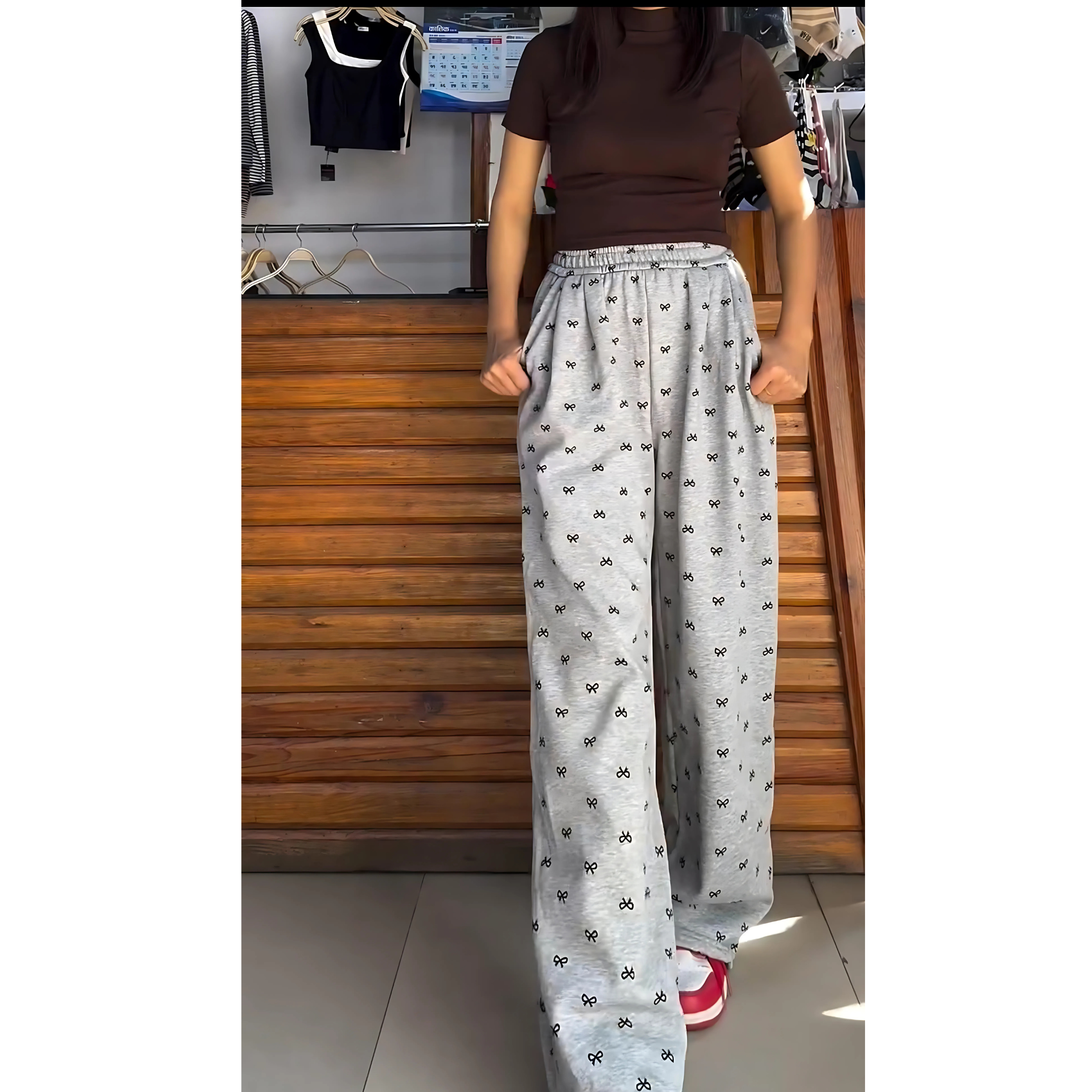 Bow Printed Summer Trouser