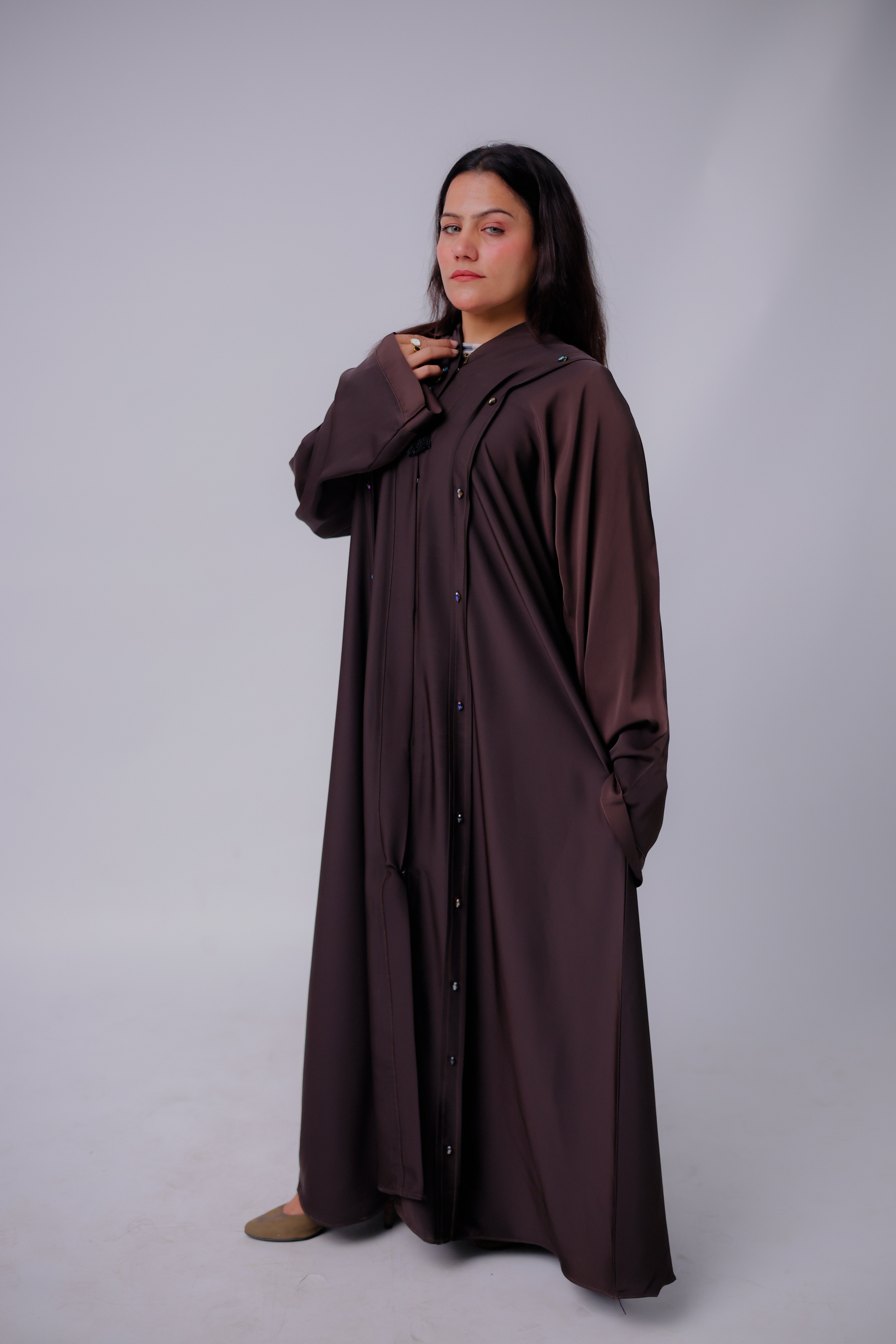 Premium TikTok Fabric Abaya with Minimal Stitch Detailing