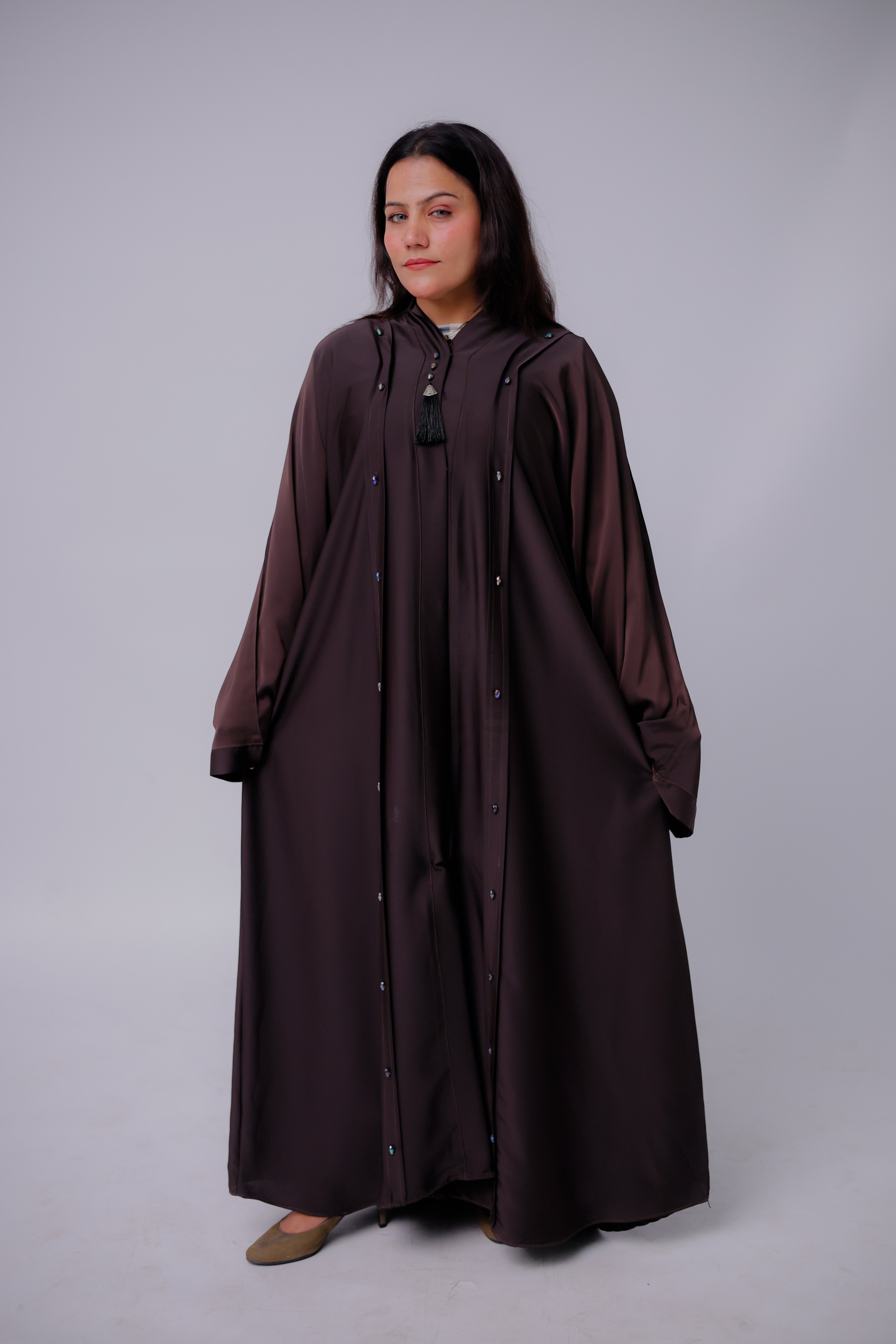 Premium TikTok Fabric Abaya with Minimal Stitch Detailing