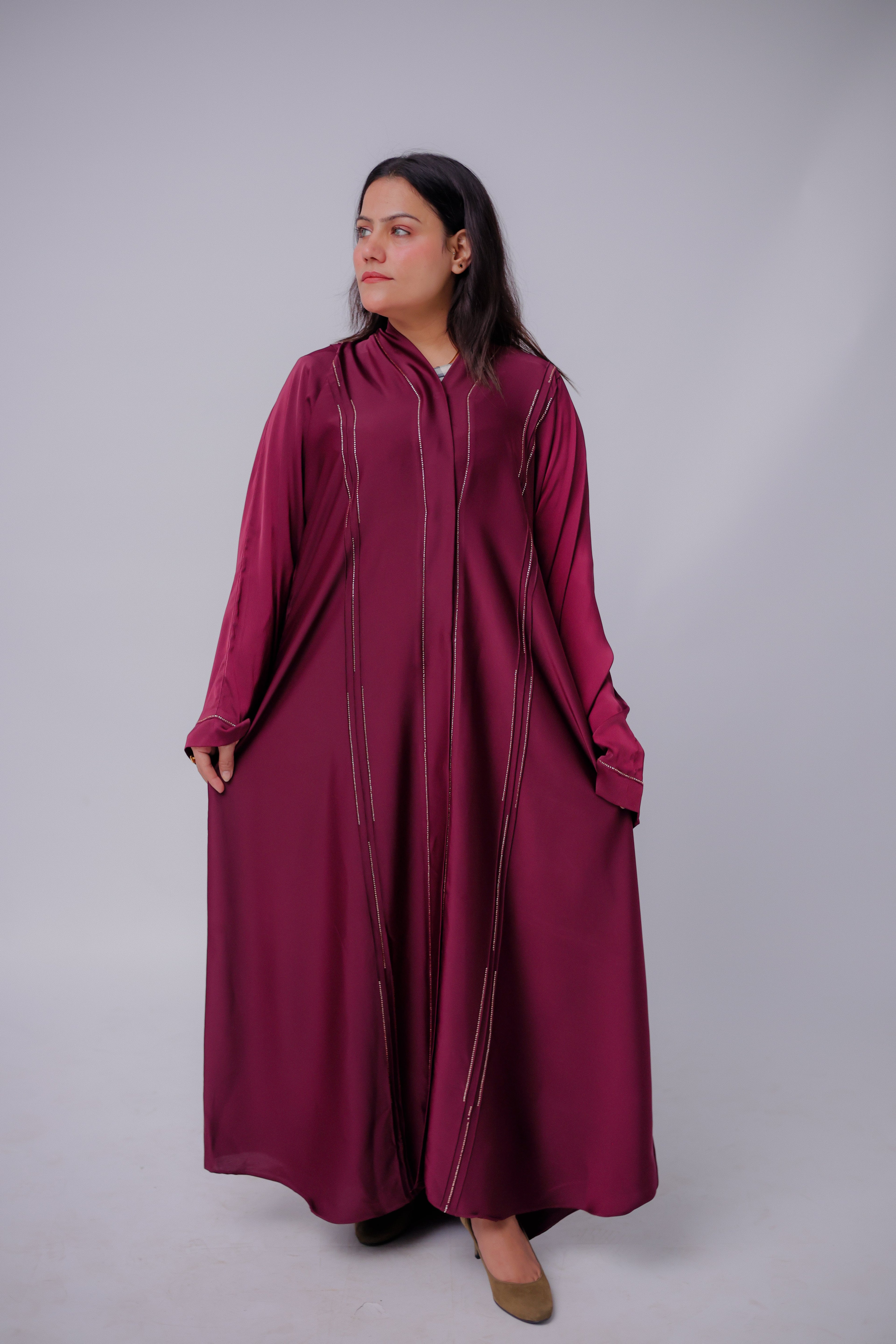 Premium TikTok Fabric Abaya with Minimal Stitch Detailing