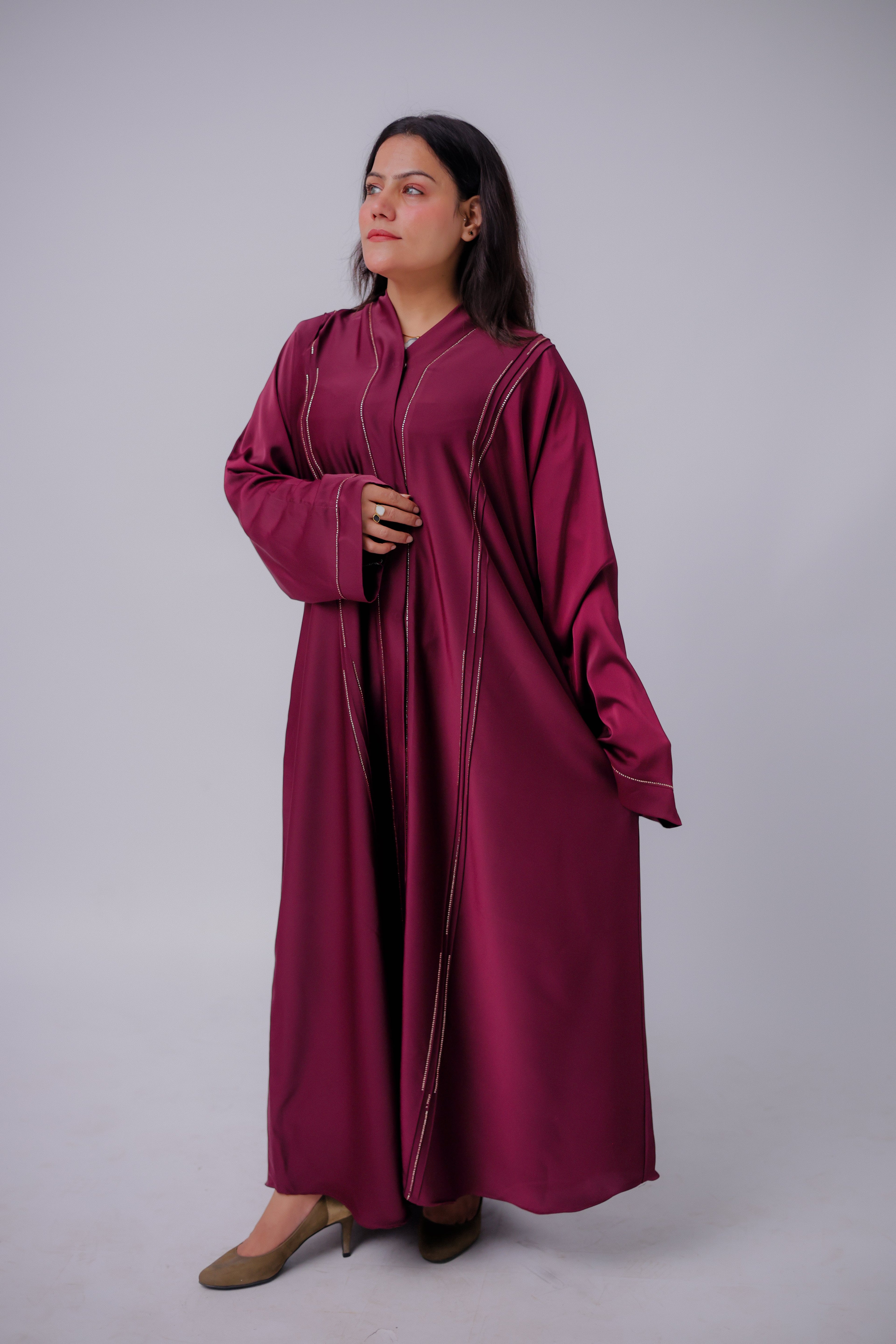 Premium TikTok Fabric Abaya with Minimal Stitch Detailing