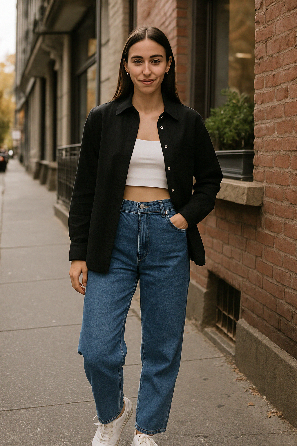 Casual Button Down Shirt - Black