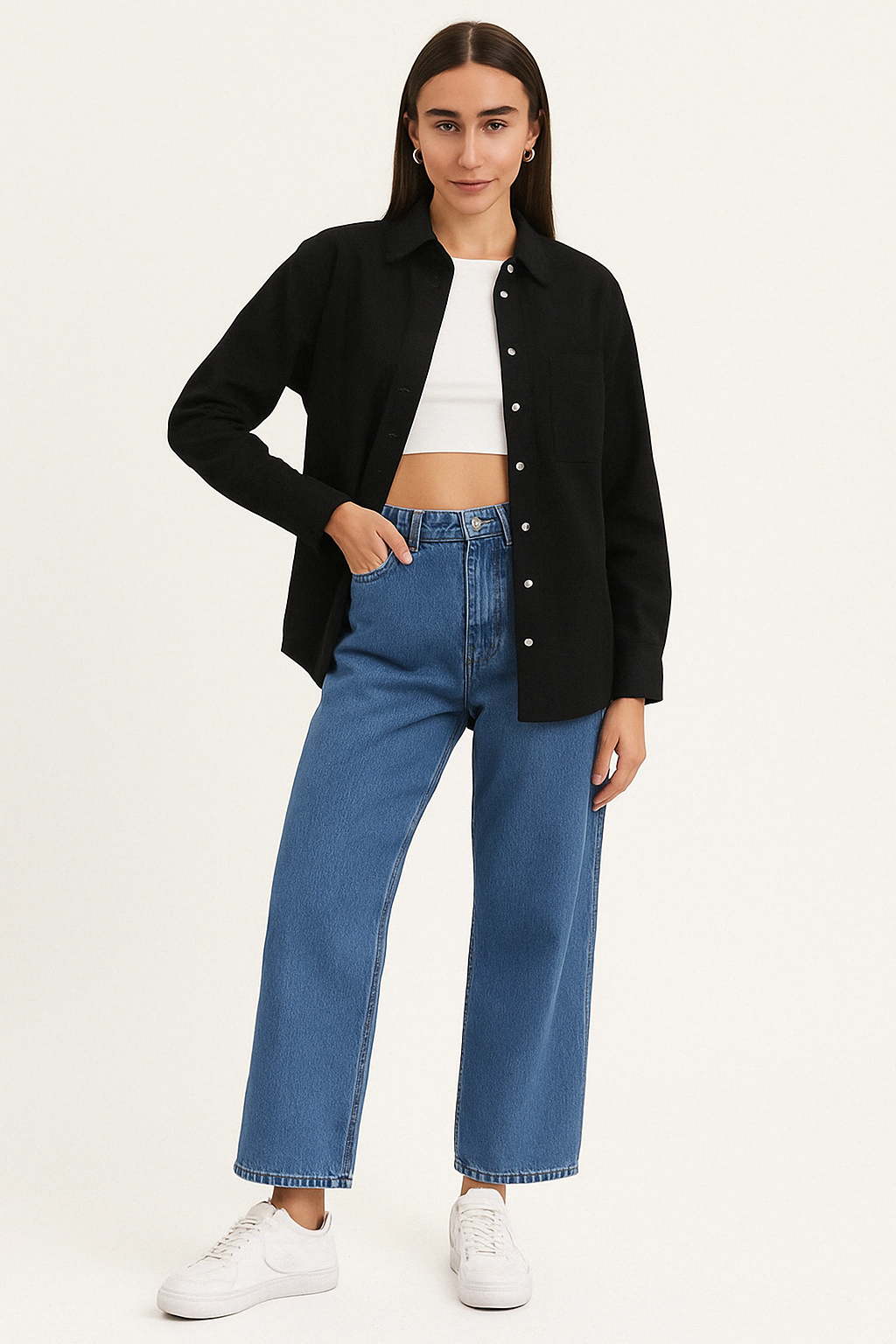 Casual Button Down Shirt - Black