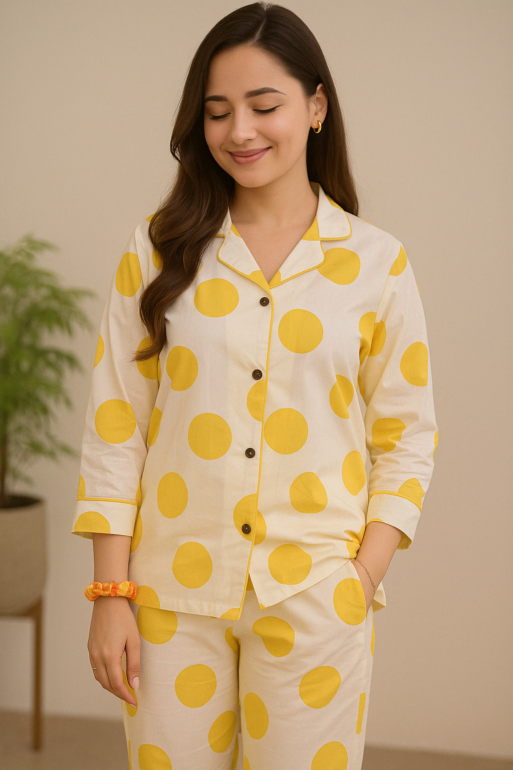 Summer PJ Set - YELLOW POLKA