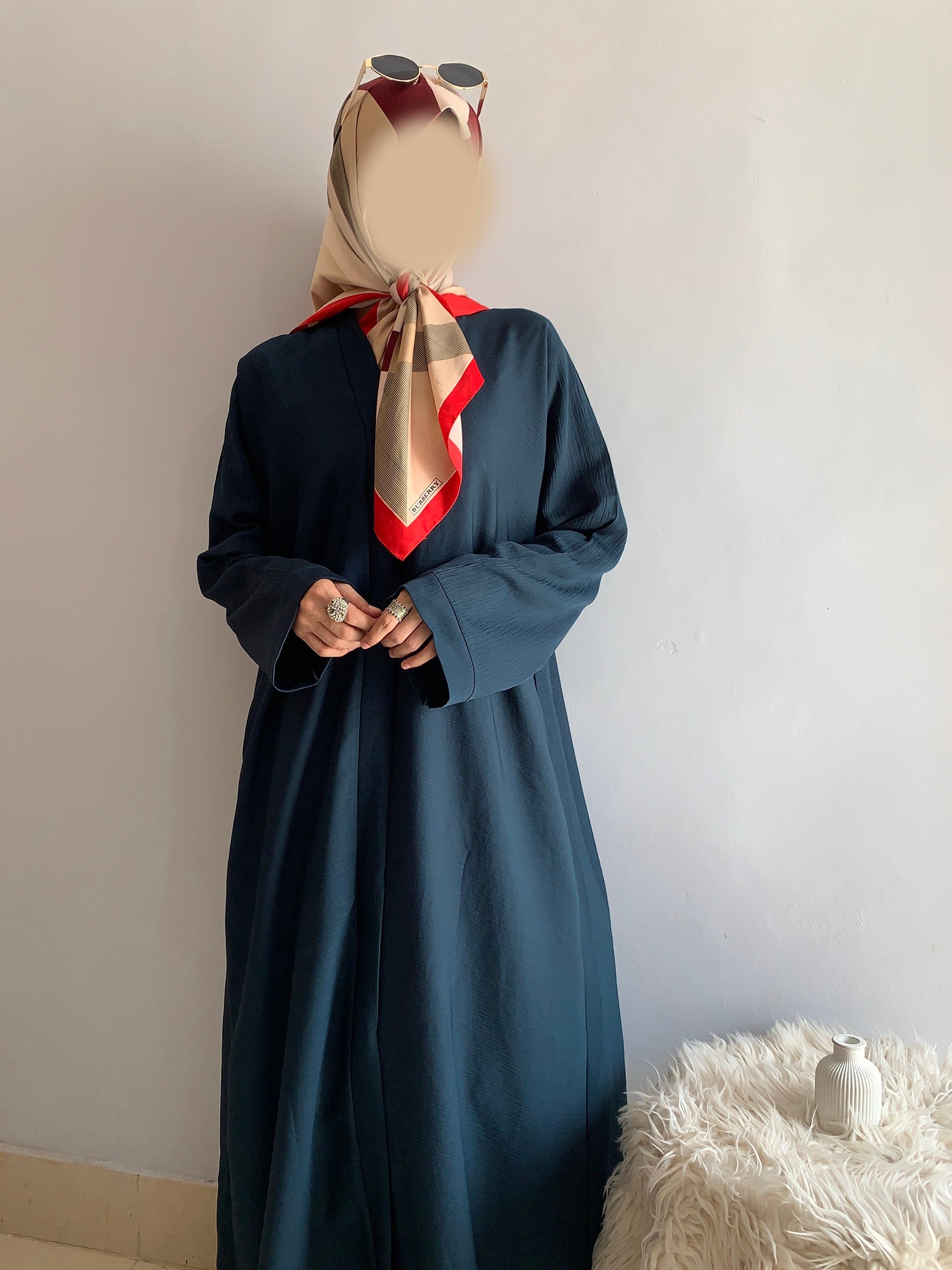 Everyday Front Open Abaya - Teal