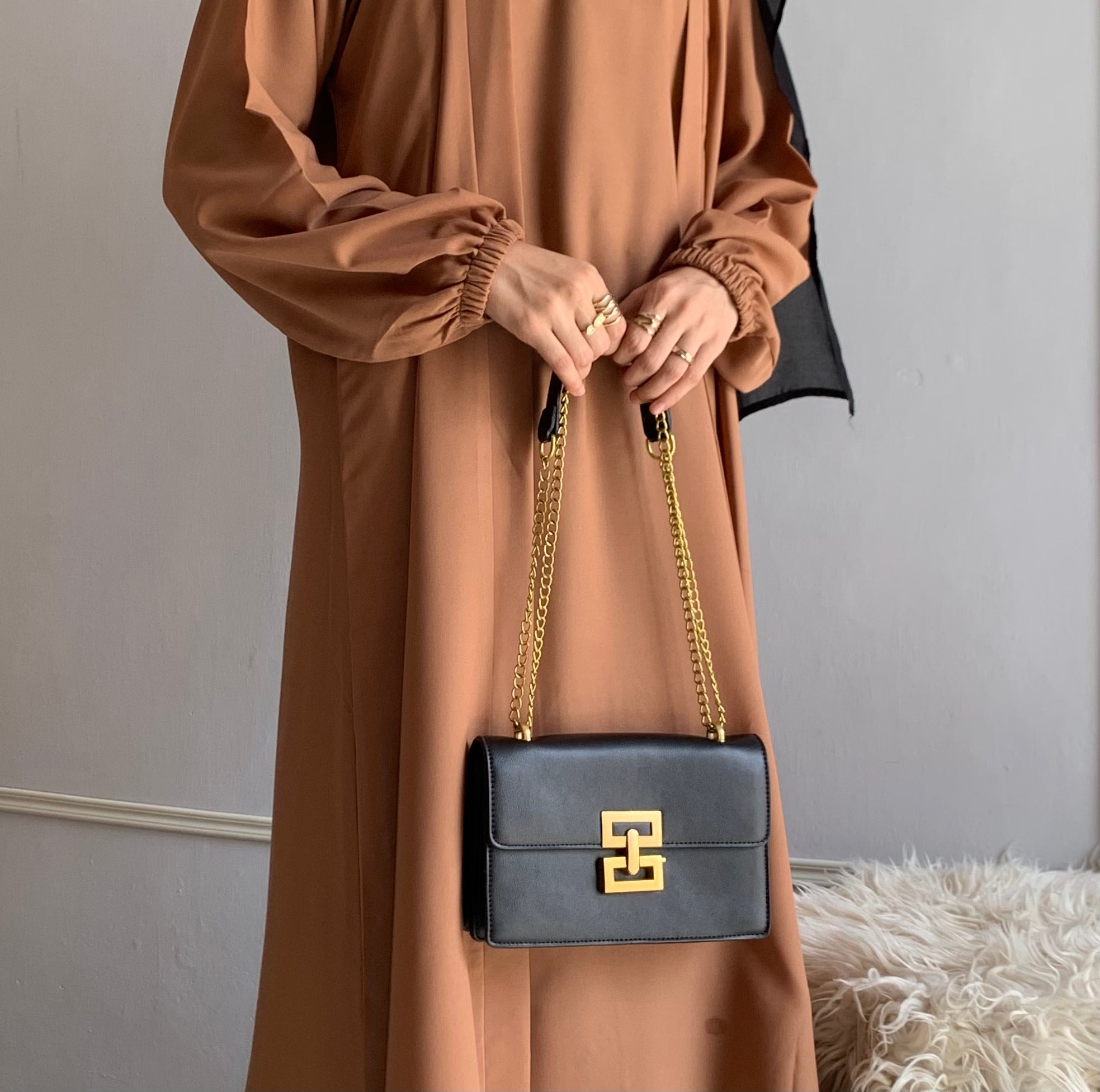 Aira - Kimono Abaya with attached inner - Camel