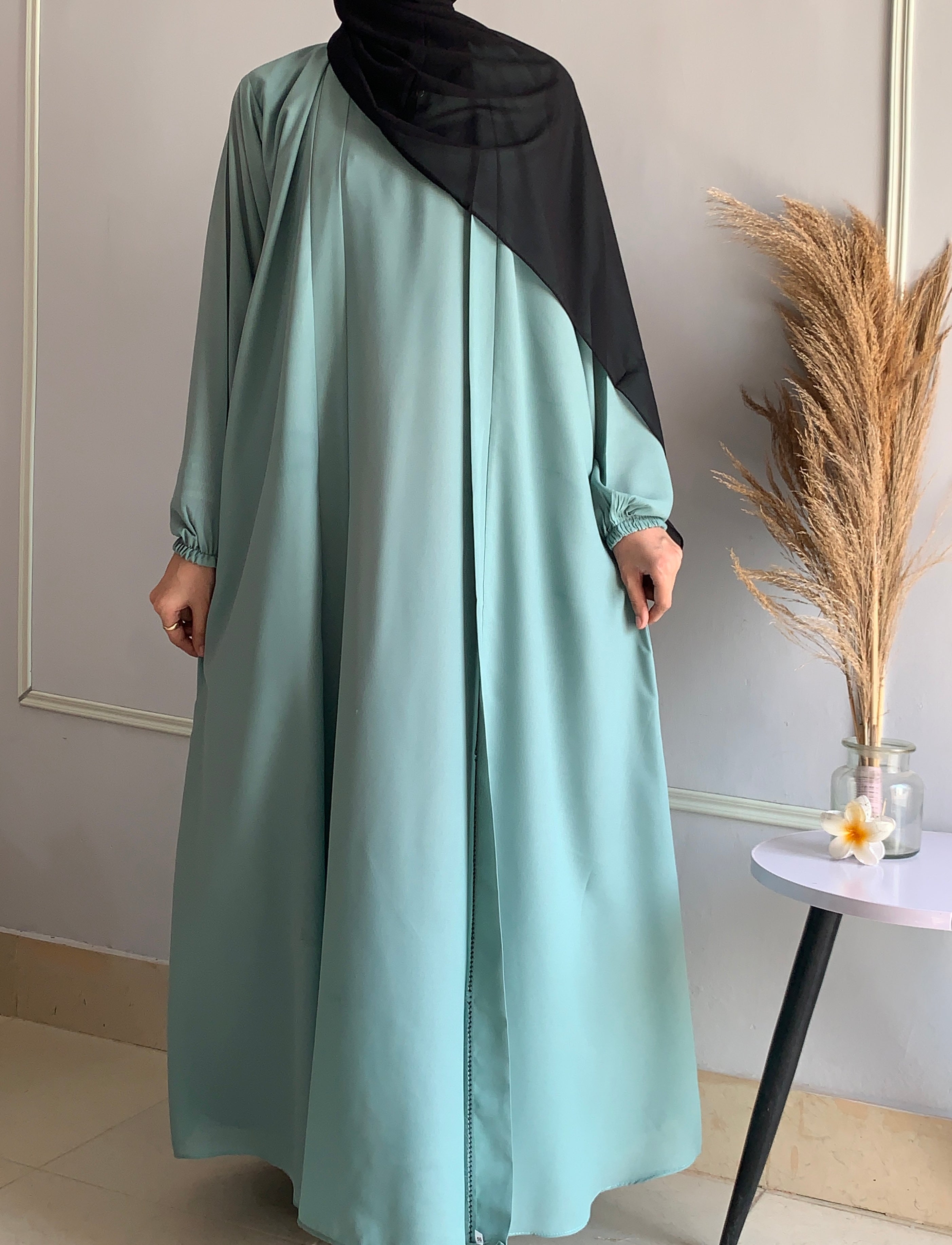 Aira - Kimono Abaya with attached inner - Sage
