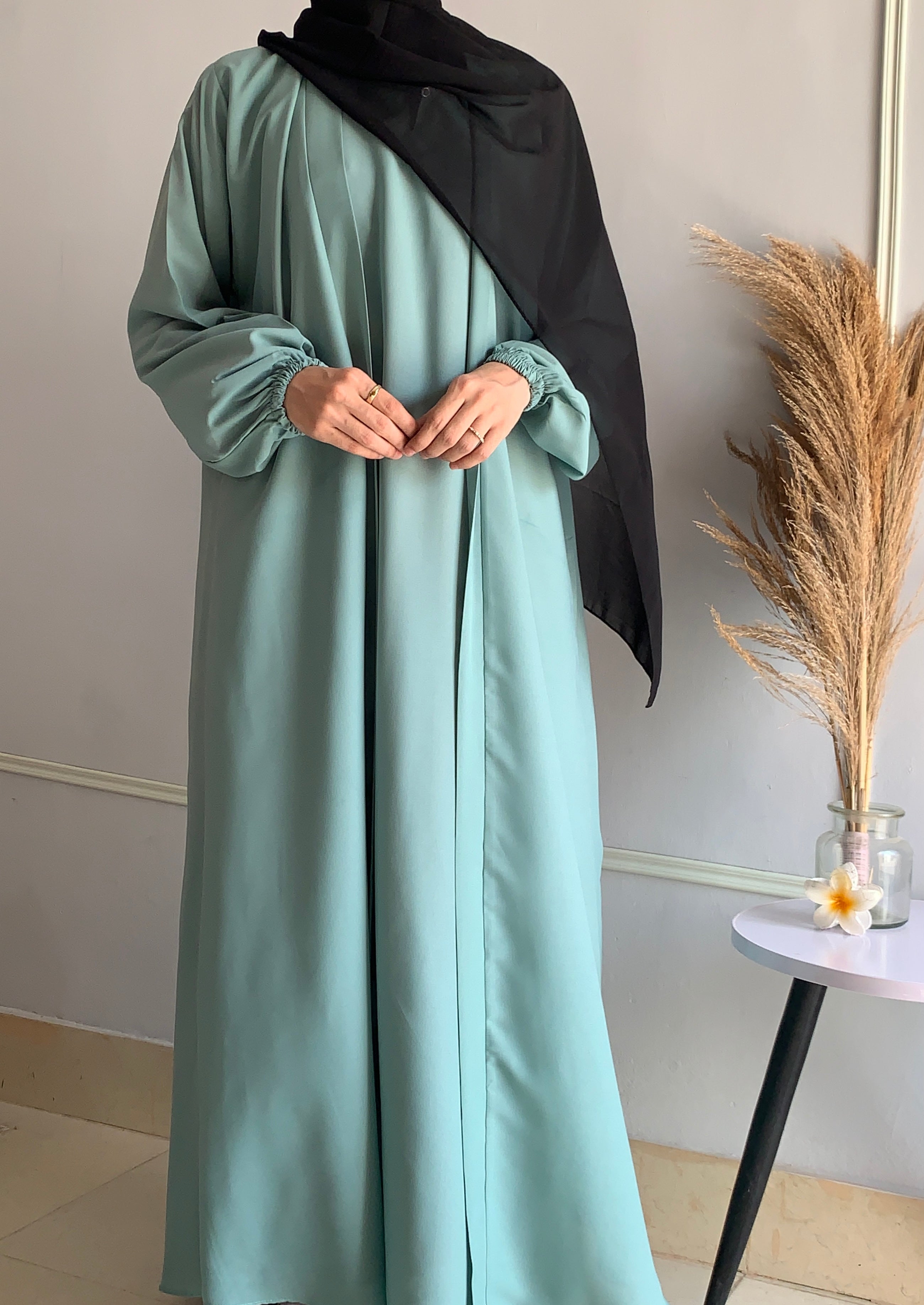 Aira - Kimono Abaya with attached inner - Sage
