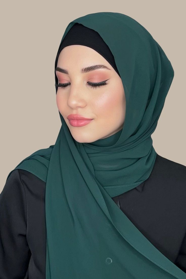 Instant hijab - Hijab + Attached Cap - Deep Green