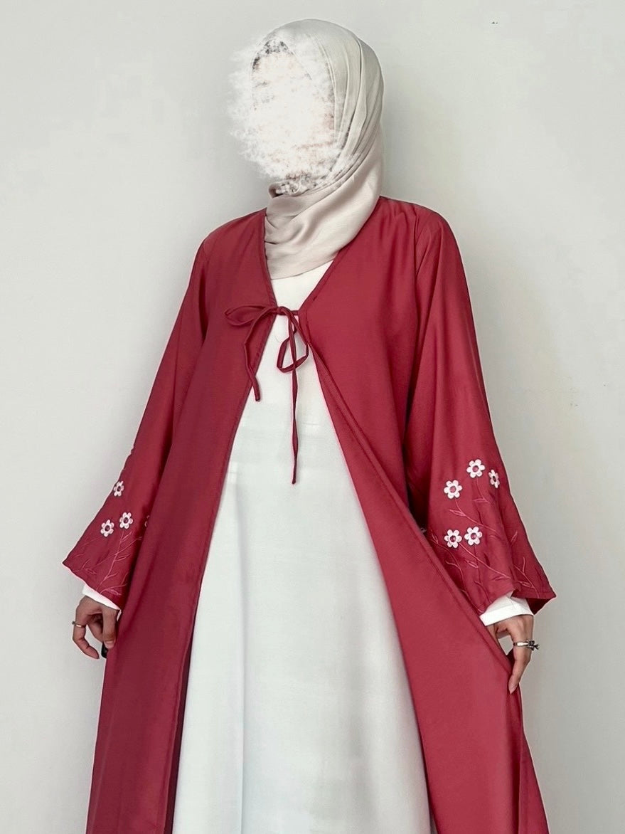 Meadow Mist - Robe Style Abaya - Blush