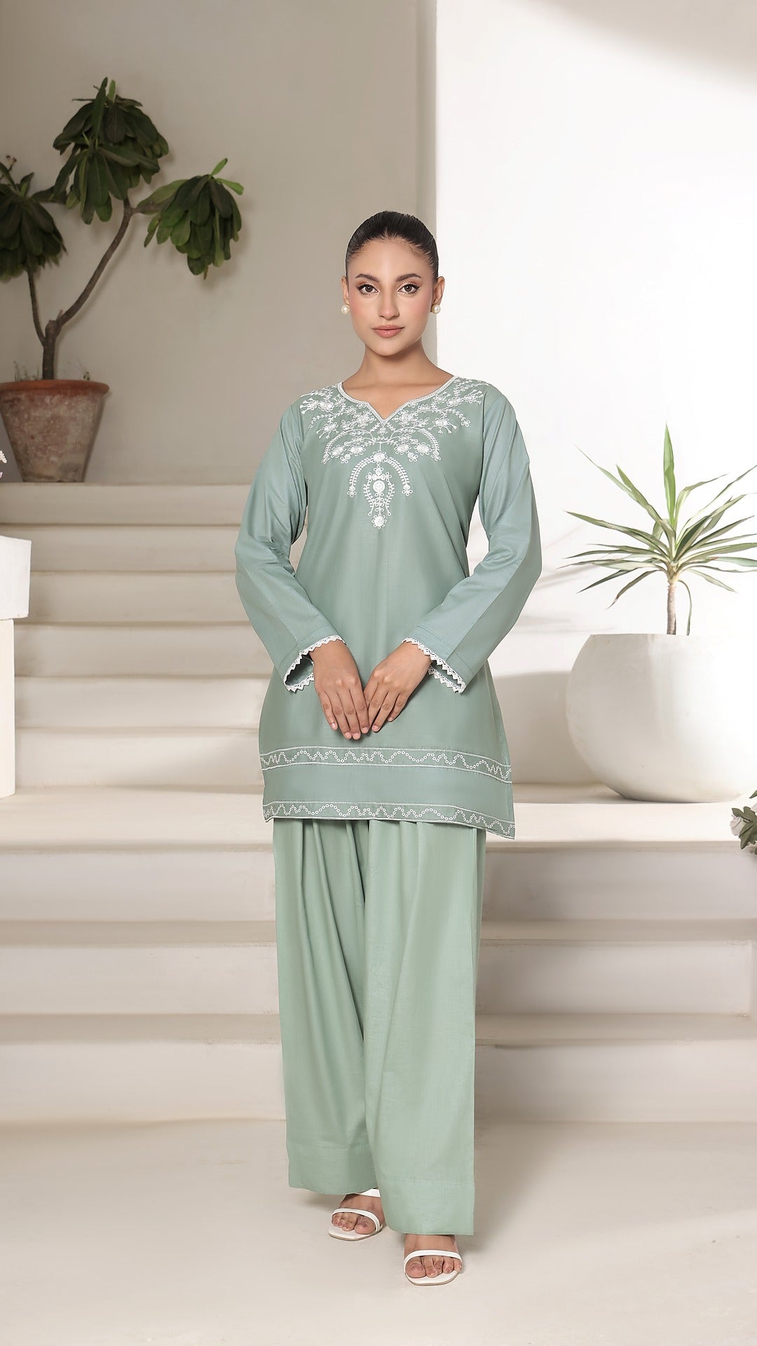 TWIN- 2PC COTTON COORD SET- MINT