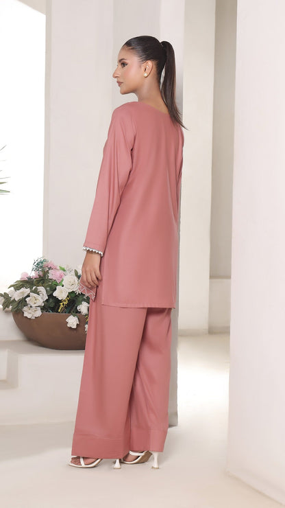 TWIN- 2PC COTTON COORD SET- TEA PINK