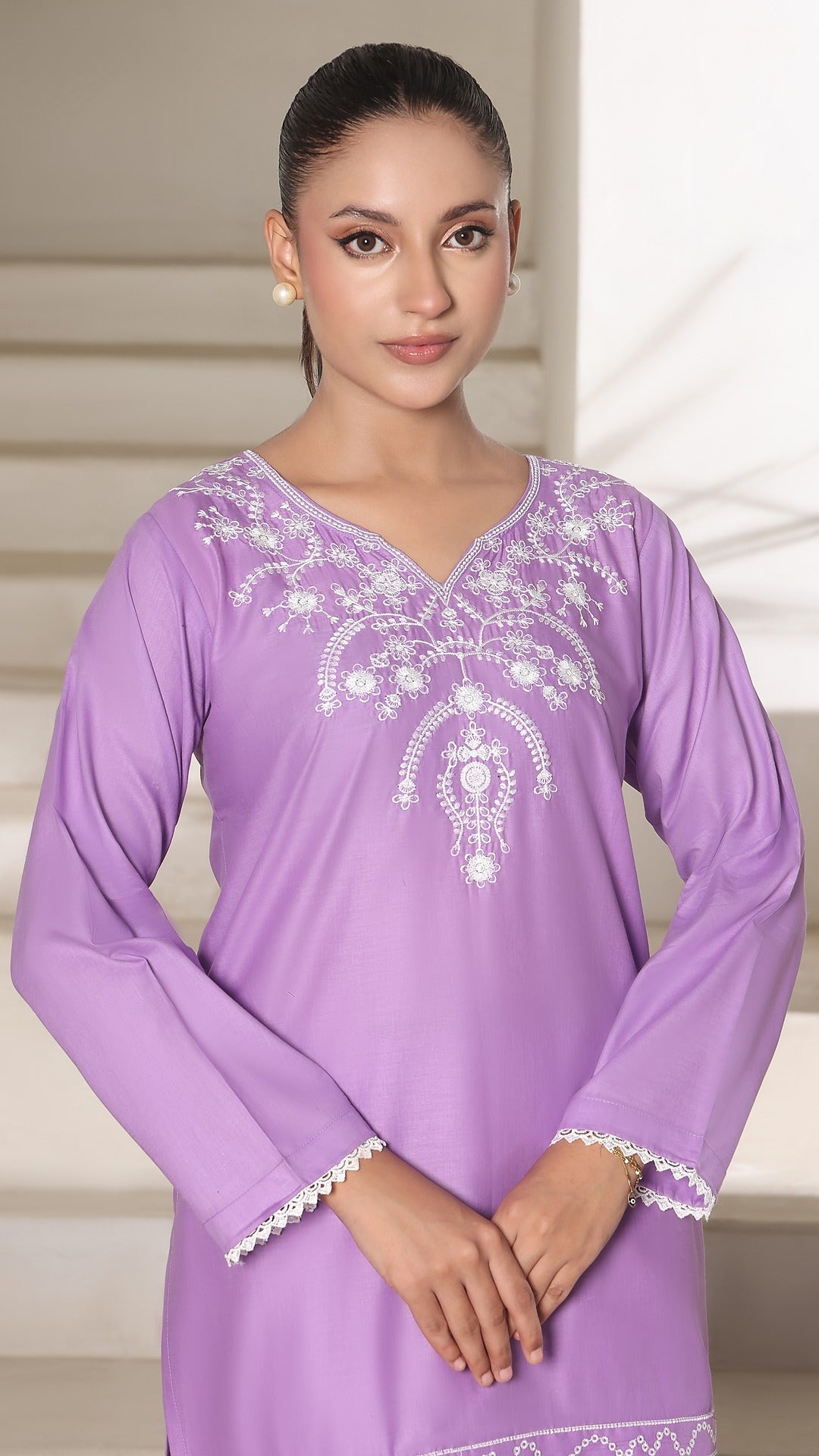 TWIN- 2PC COTTON COORD SET- LILAC