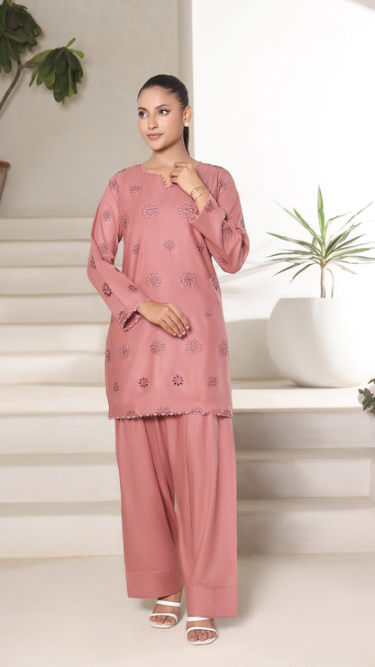 FLORA- 2PC COTTON COORD SET- TEA PINK