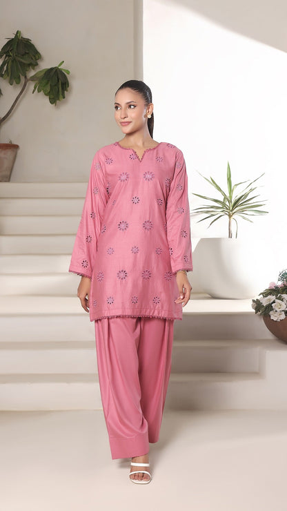 FLORA- 2PC COTTON COORD SET- ROSE