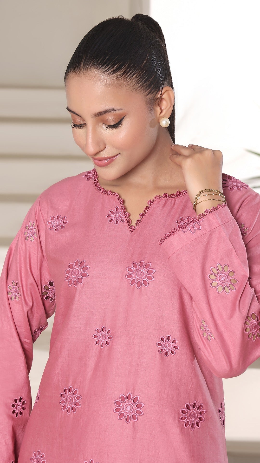 FLORA- 2PC COTTON COORD SET- ROSE