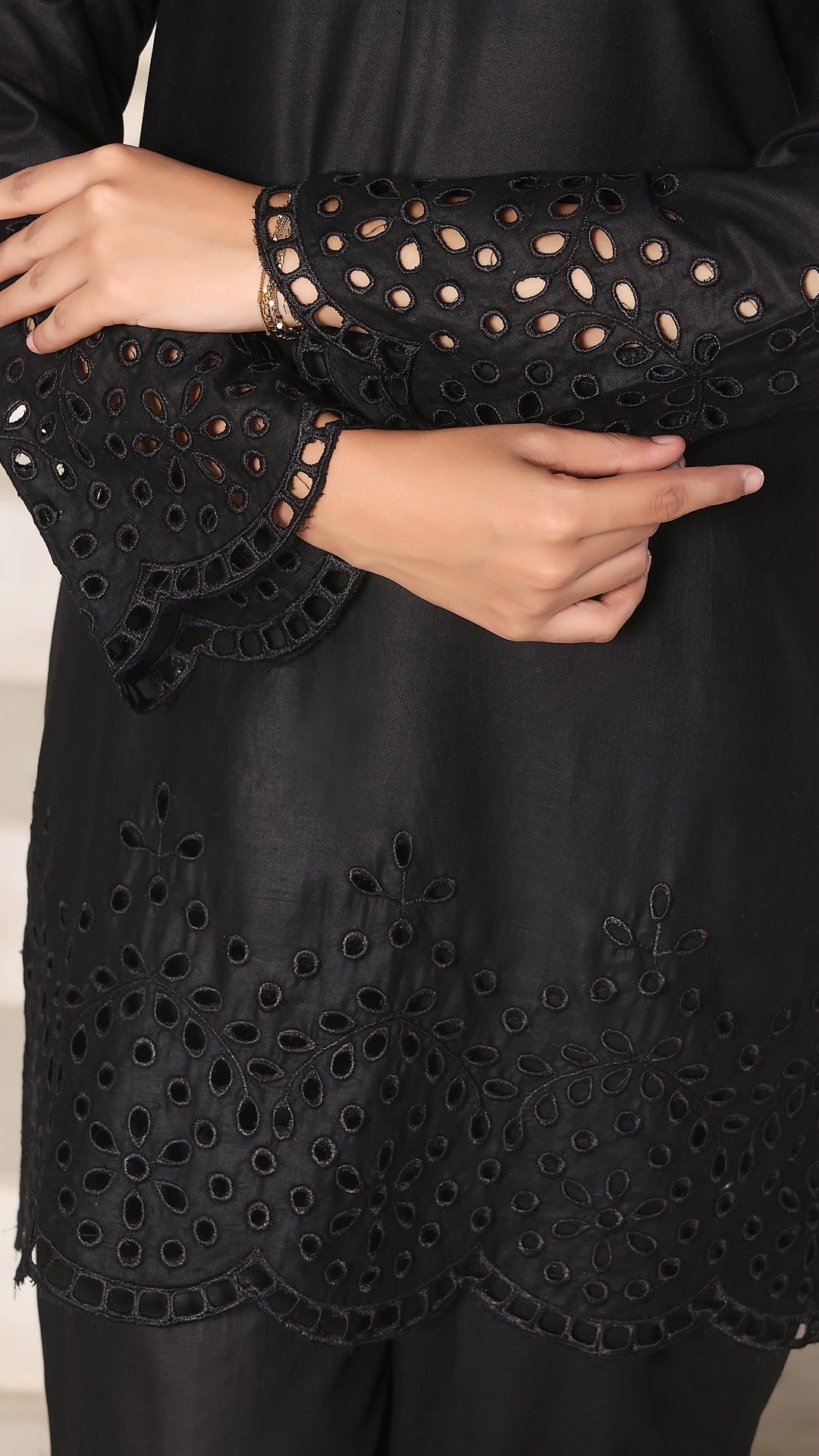 NURA- 2PC COTTON COORD SET- BLACK