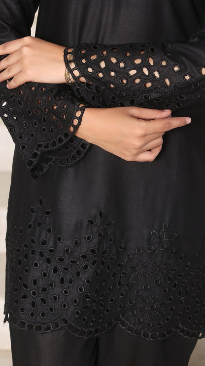 NURA- 2PC COTTON COORD SET- BLACK