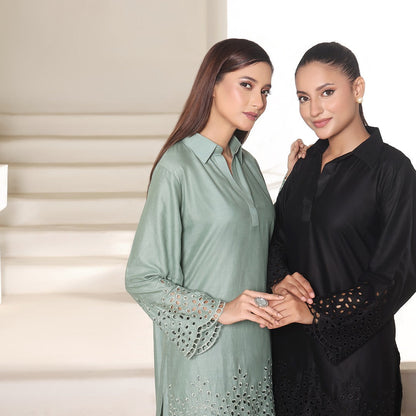 NURA - 2PC COTTON COORD SET- MINT