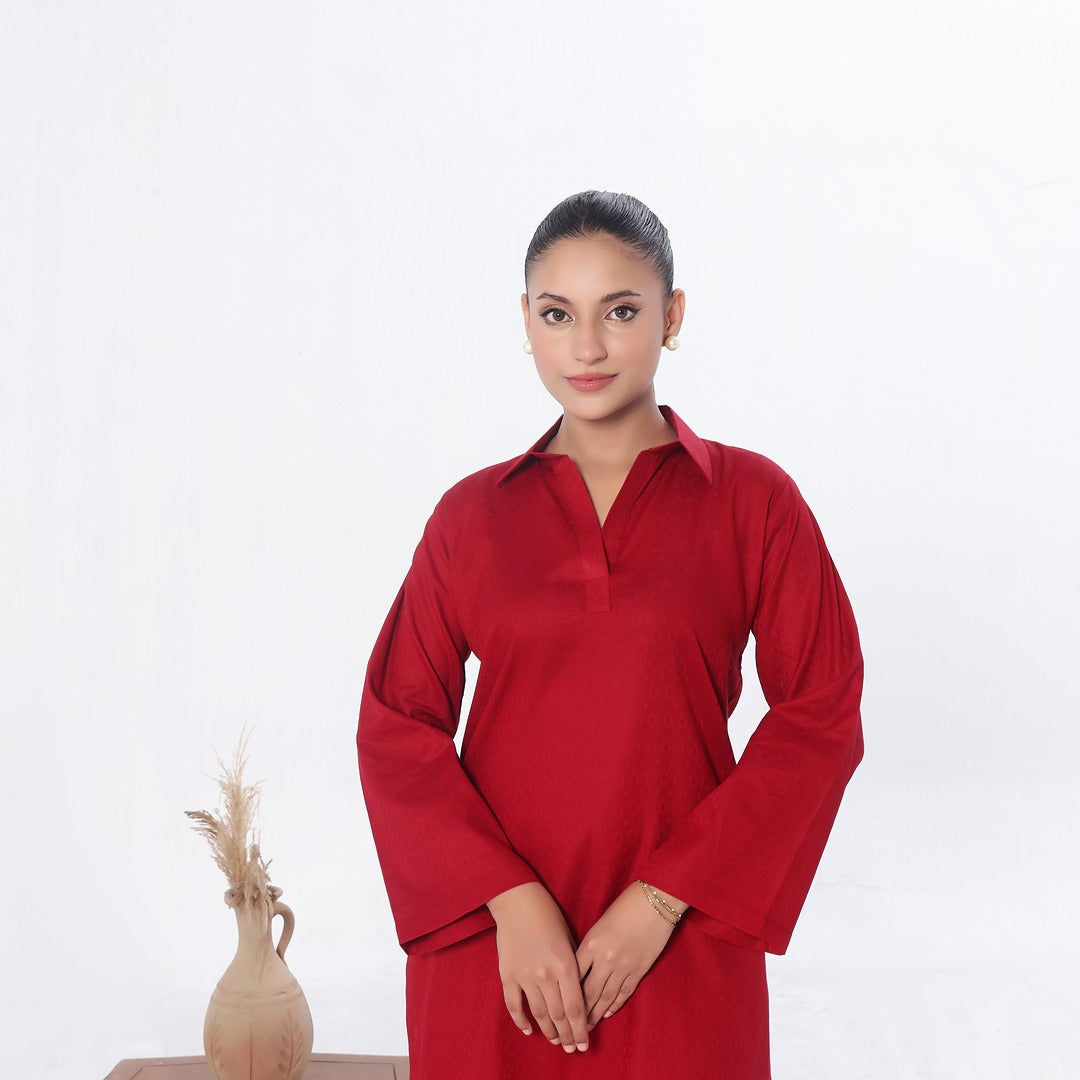 SOLACE- 2PC COTTON COORD SET- RED
