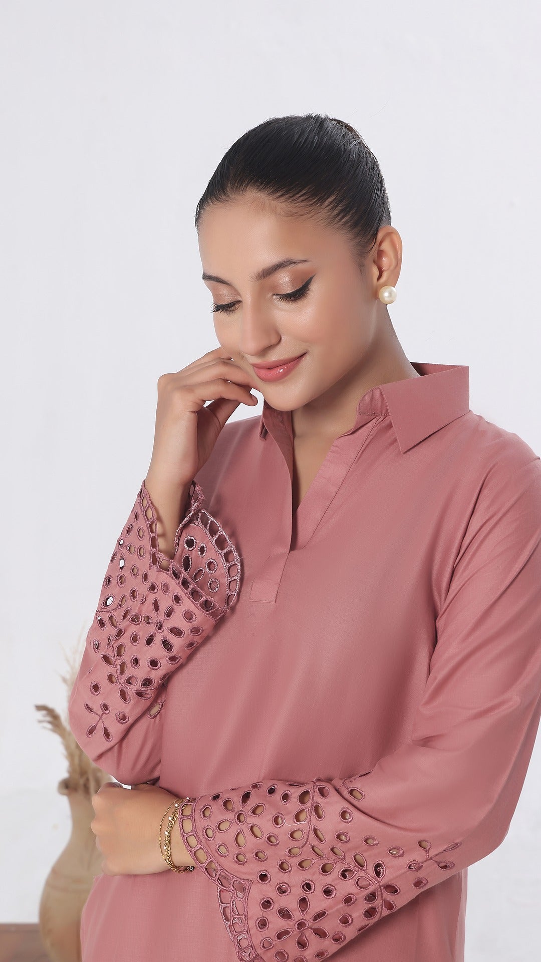 NURA- 2PC COTTON COORD SET- TEA PINK