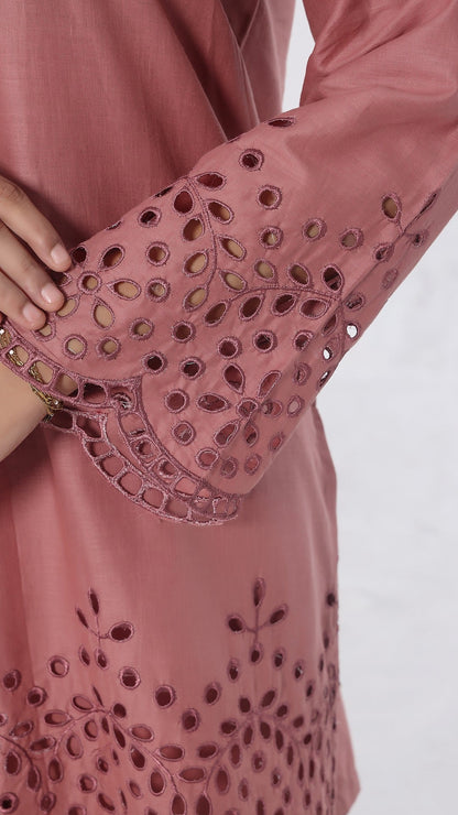 NURA- 2PC COTTON COORD SET- TEA PINK