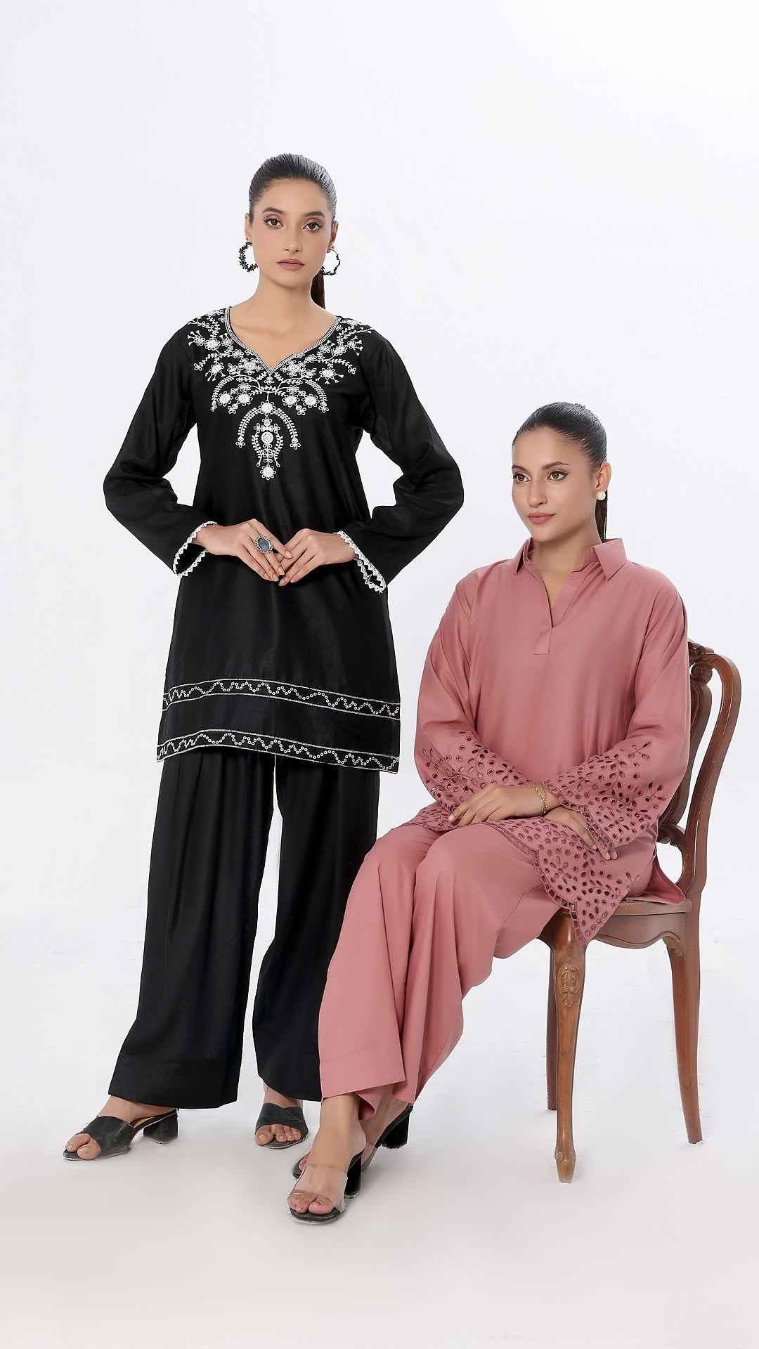 NURA- 2PC COTTON COORD SET- TEA PINK