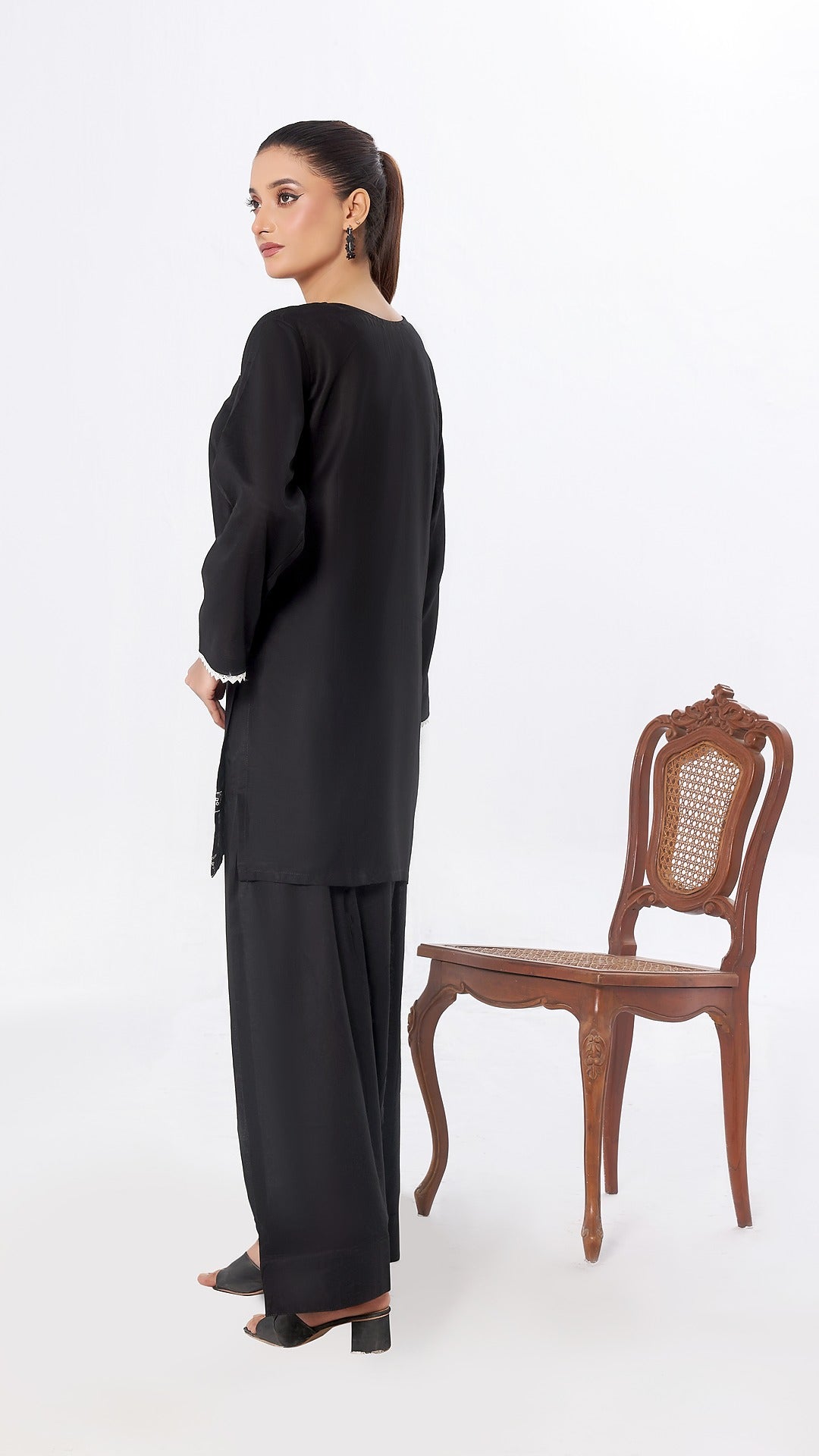 TWIN- 2PC COTTON COORD SET- BLACK