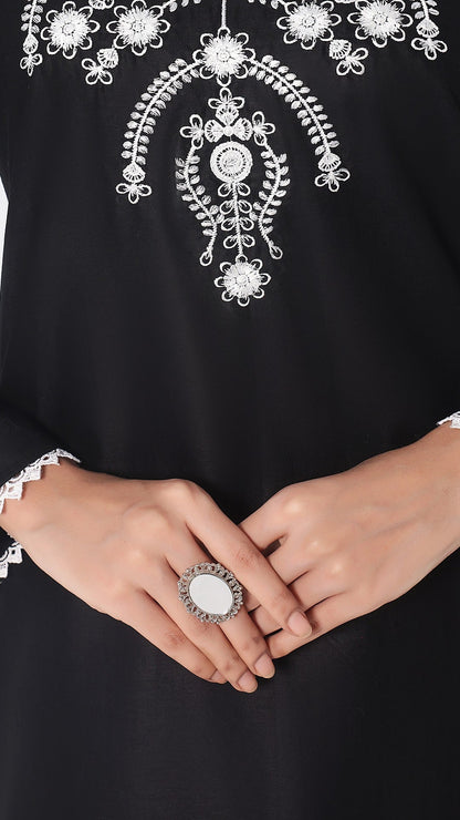 TWIN- 2PC COTTON COORD SET- BLACK