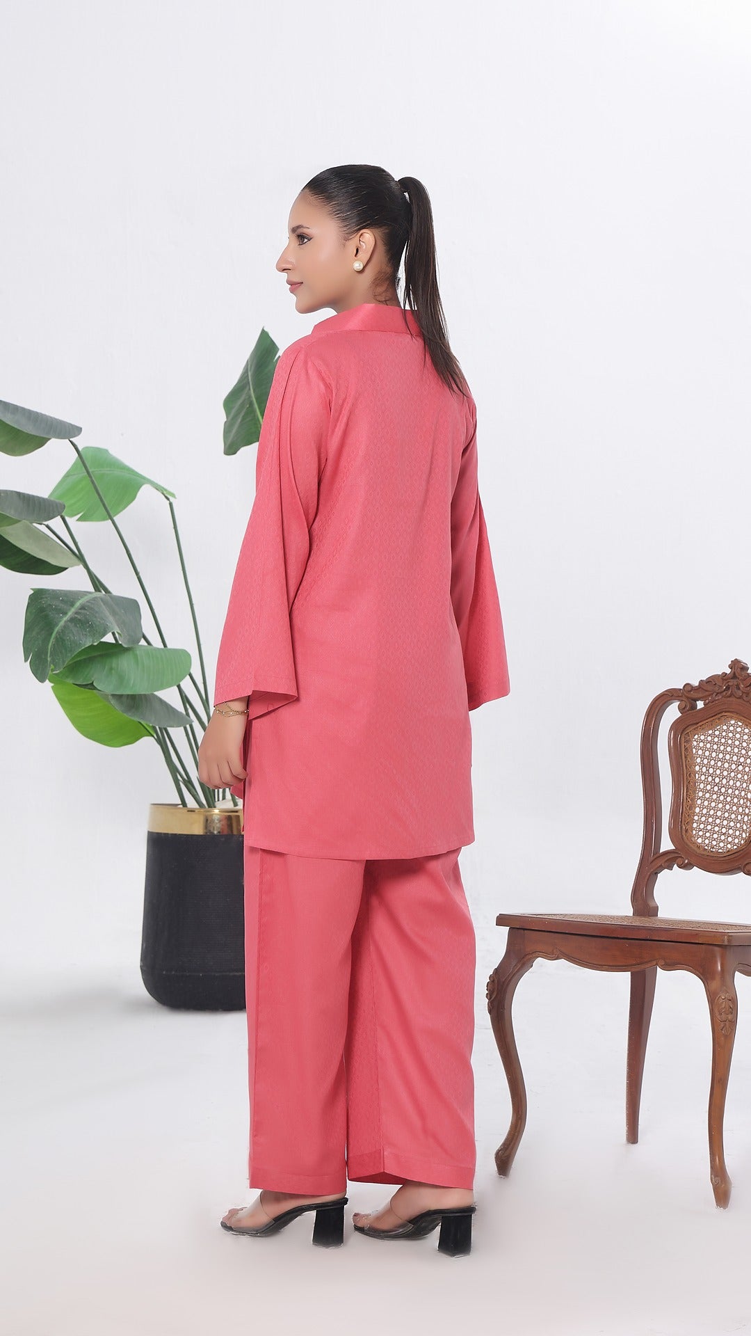 SOLACE- 2PC COTTON COORD SET- CORAL