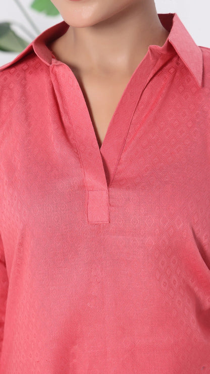 SOLACE- 2PC COTTON COORD SET- CORAL