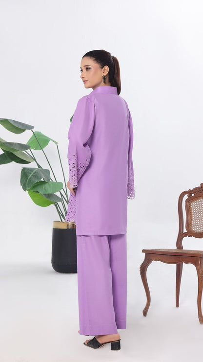 NURA- 2PC COTTON COORD SET- LILAC