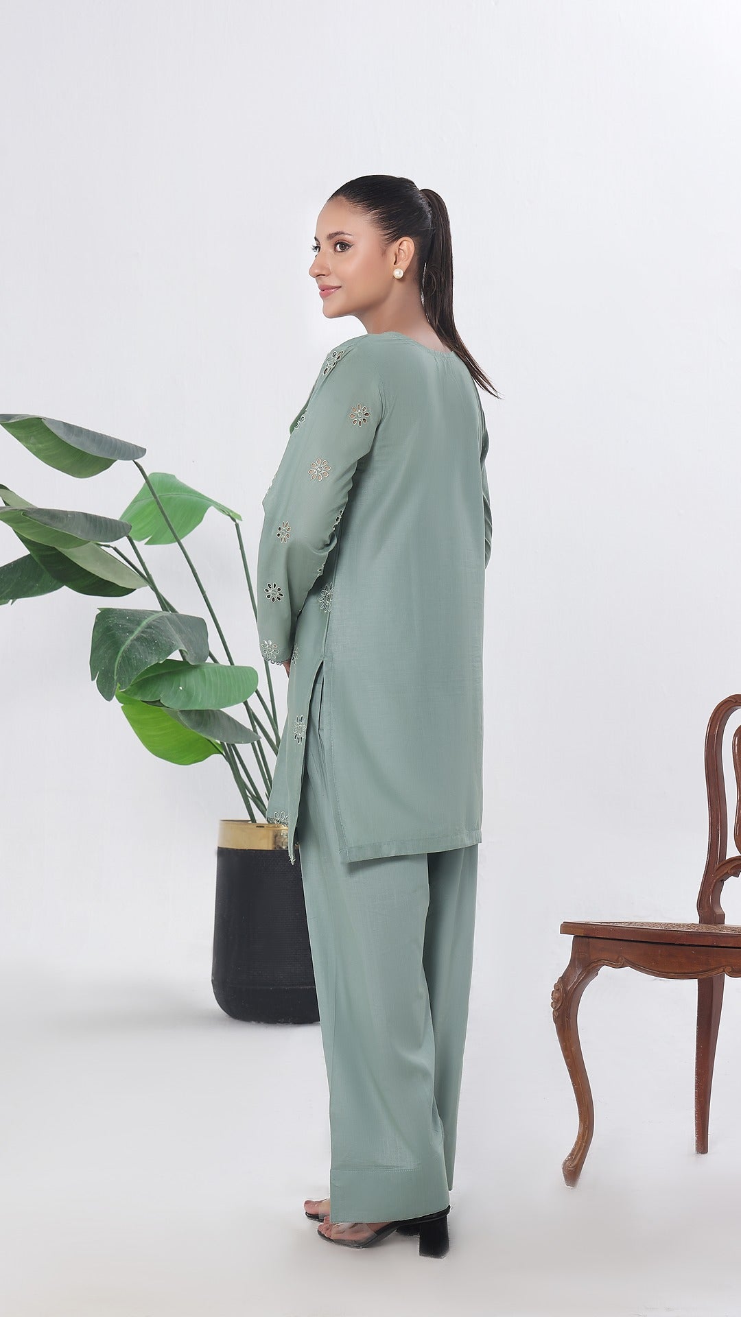 FLORA- 2PC COTTON COORD SET- MINT