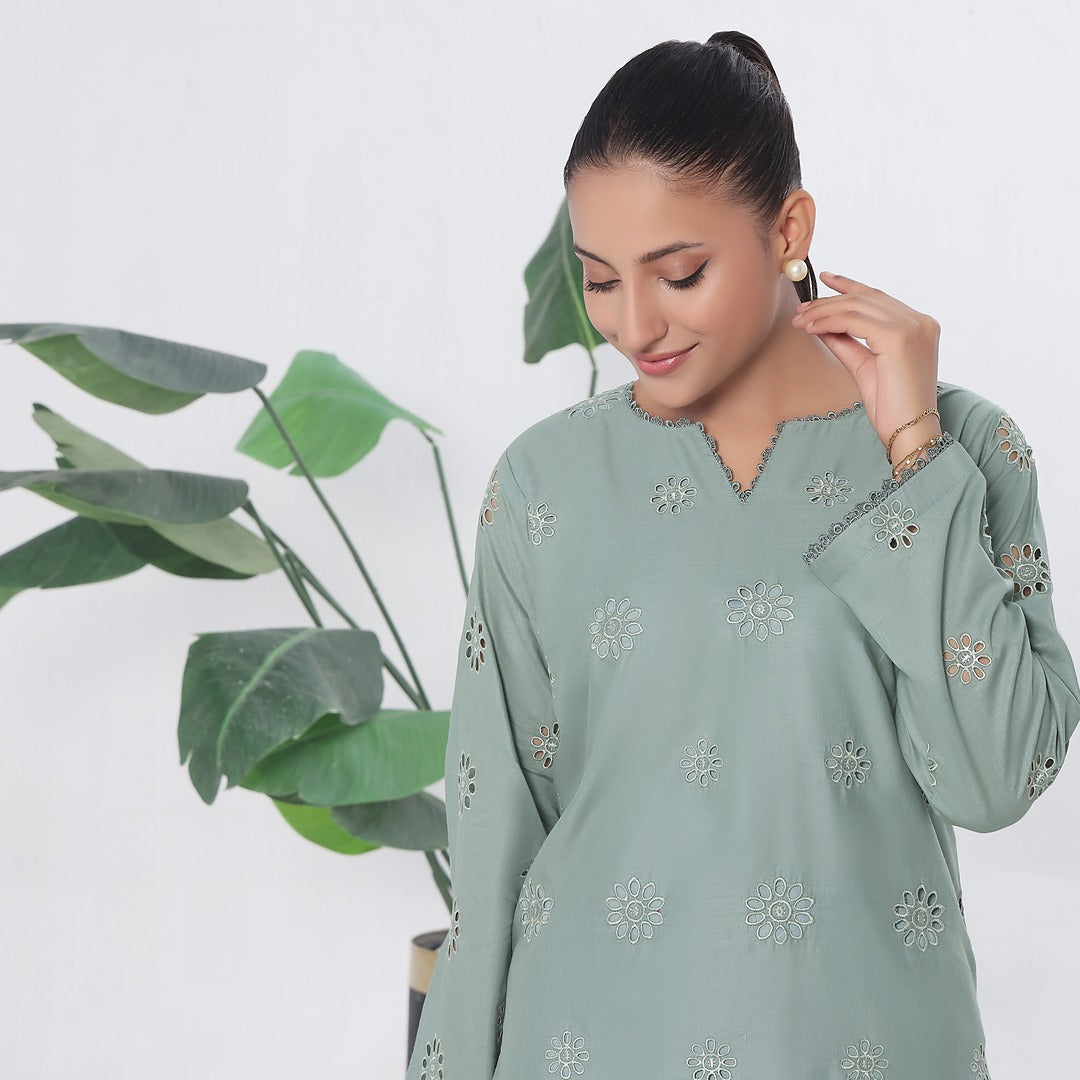 FLORA- 2PC COTTON COORD SET- MINT