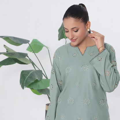 FLORA- 2PC COTTON COORD SET- MINT