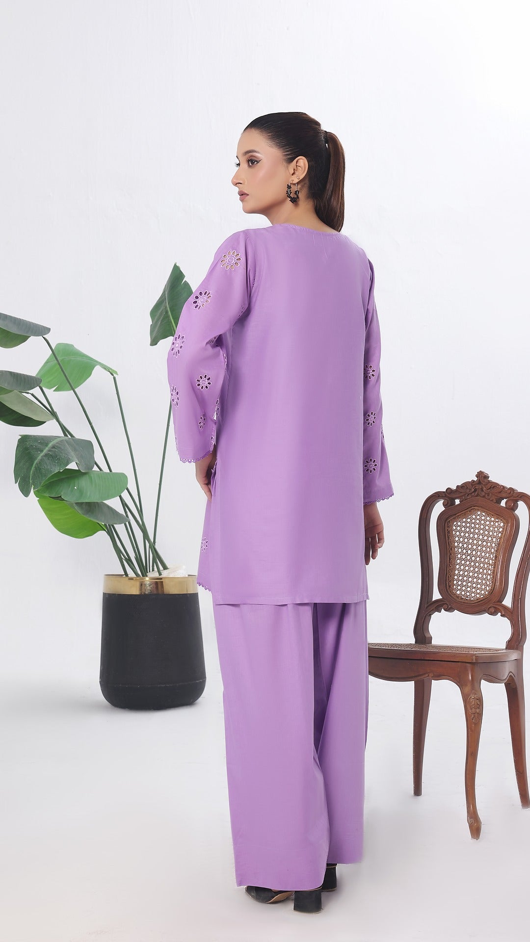 FLORA- 2PC COTTON COORD SET- LILAC