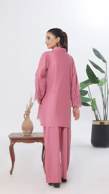 NURA- 2PC COTTON COORD SET- ROSE