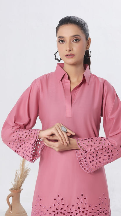 NURA- 2PC COTTON COORD SET- ROSE