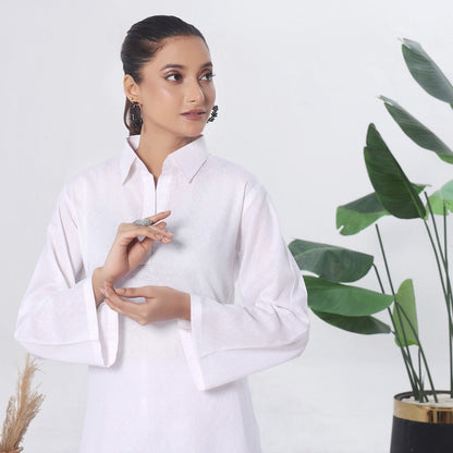 SOLACE- 2PC COTTON COORD SET- WHITE