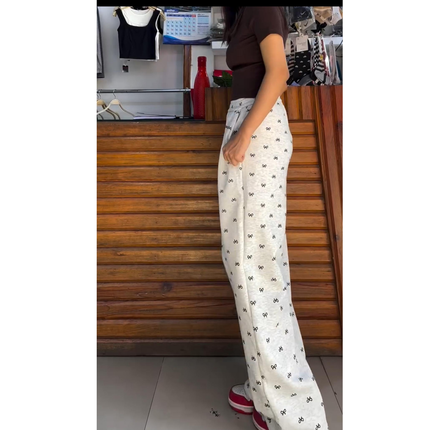 Bow Printed Summer Trouser