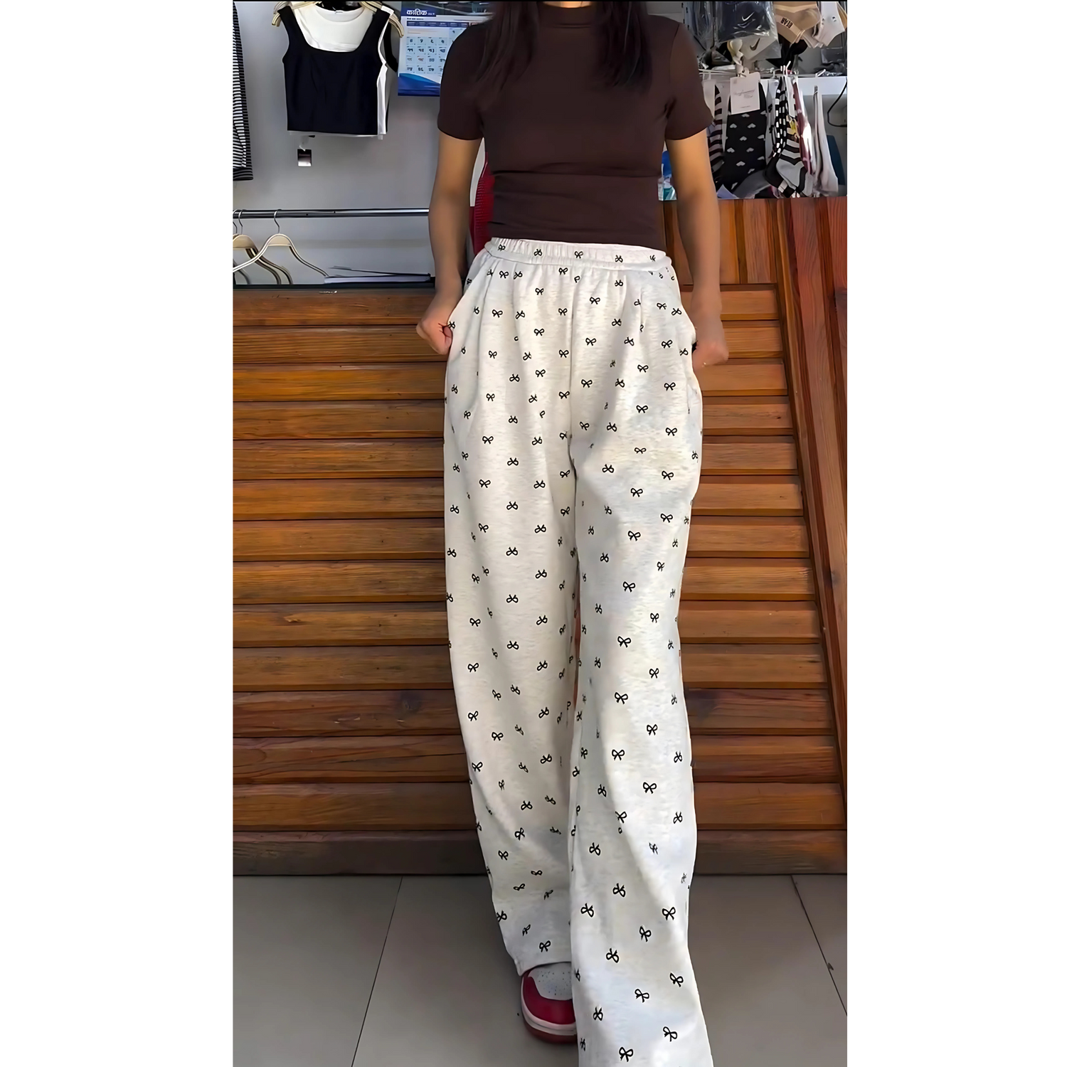 Bow Printed Summer Trouser