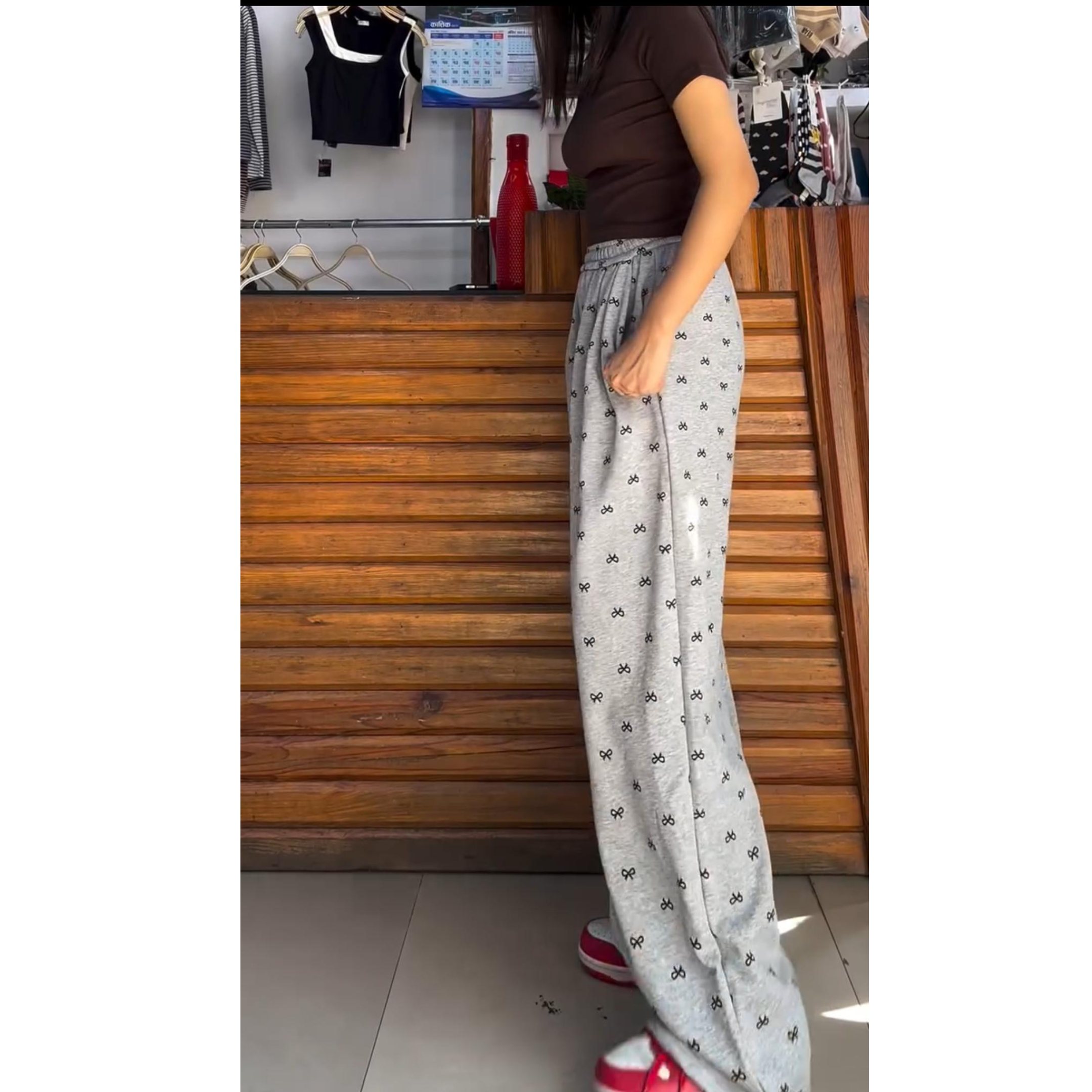 Bow Printed Summer Trouser