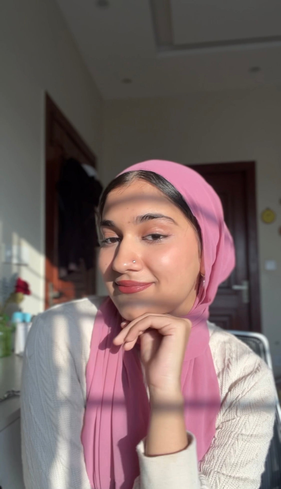 Instant hijab - Hijab + Attached Cap - Pink