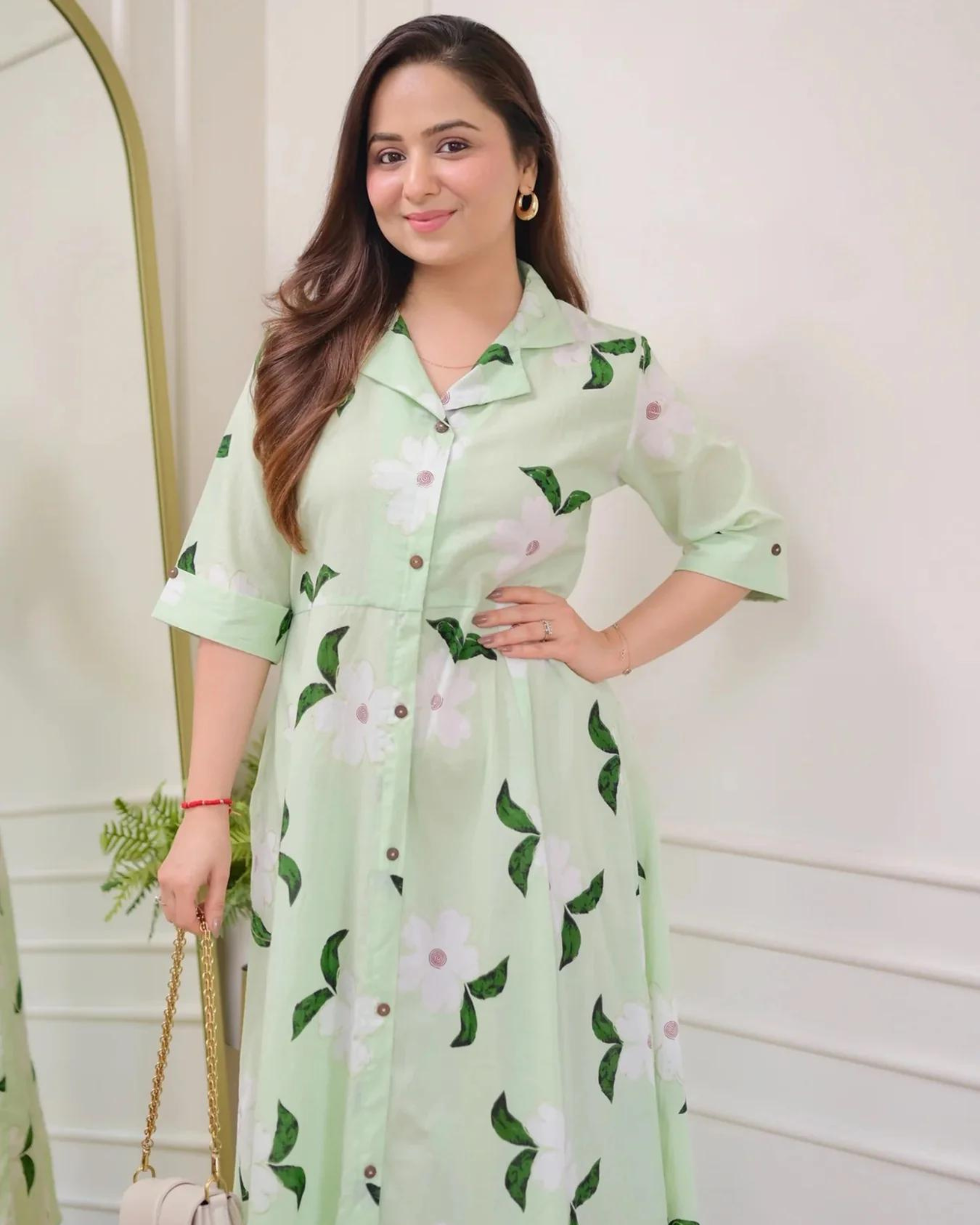 Maisha Mint Green A-Line Dress