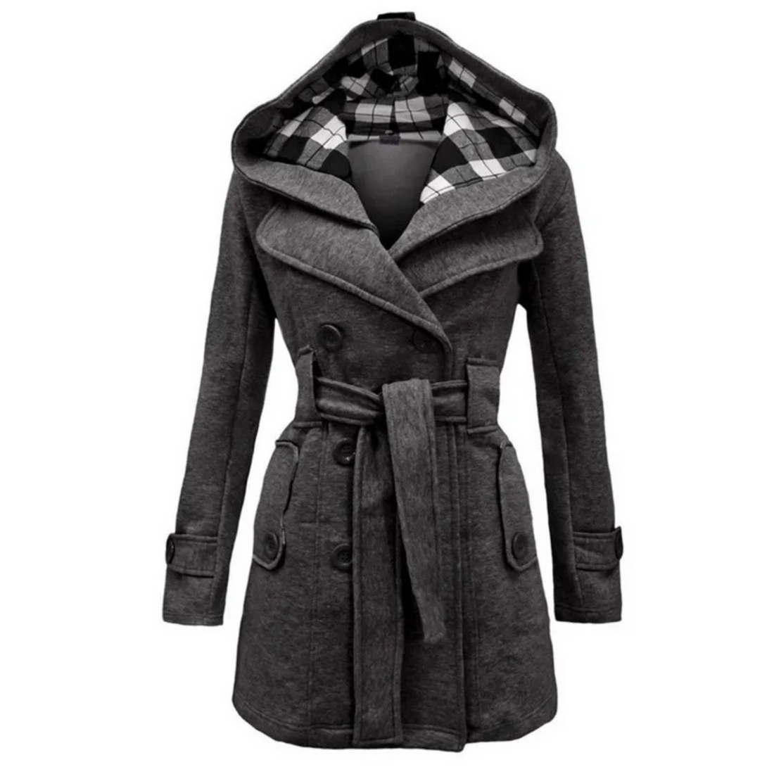 Winter Fleece Hooded Coat - Gray
