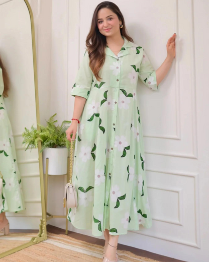 Maisha Mint Green A-Line Dress